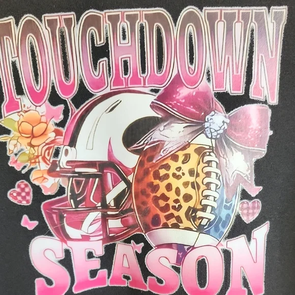 Black Hoodie with Touchdown Season Graphic - Picture 2 of 4